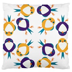 Pattern Circular Birds Large Flano Cushion Case (one Side) by BangZart