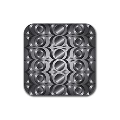 Metal Circle Background Ring Rubber Square Coaster (4 Pack)  by BangZart