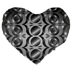 Metal Circle Background Ring Large 19  Premium Heart Shape Cushions by BangZart