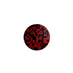 Black Red Tiles Checkerboard 1  Mini Magnets by BangZart