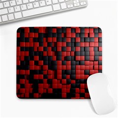 Black Red Tiles Checkerboard Large Mousepads by BangZart