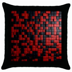 Black Red Tiles Checkerboard Throw Pillow Case (black) by BangZart