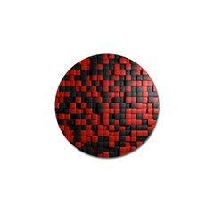 Black Red Tiles Checkerboard Golf Ball Marker by BangZart