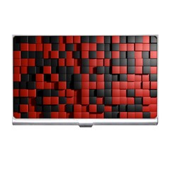 Black Red Tiles Checkerboard Business Card Holders by BangZart