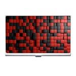 Black Red Tiles Checkerboard Business Card Holders Front