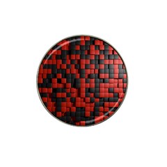 Black Red Tiles Checkerboard Hat Clip Ball Marker by BangZart