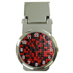 Black Red Tiles Checkerboard Money Clip Watches by BangZart