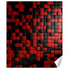 Black Red Tiles Checkerboard Canvas 8  X 10  by BangZart