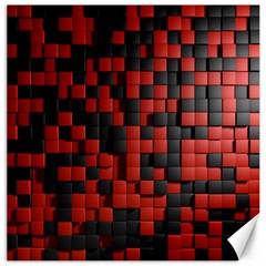 Black Red Tiles Checkerboard Canvas 12  X 12   by BangZart