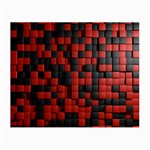 Black Red Tiles Checkerboard Small Glasses Cloth (2-Side) Front