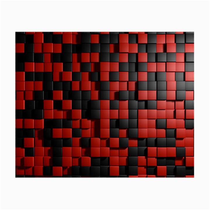 Black Red Tiles Checkerboard Small Glasses Cloth (2-Side)