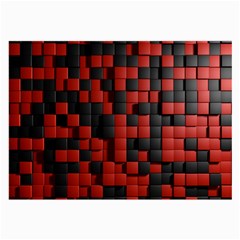 Black Red Tiles Checkerboard Large Glasses Cloth by BangZart