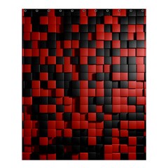 Black Red Tiles Checkerboard Shower Curtain 60  X 72  (medium)  by BangZart