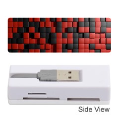 Black Red Tiles Checkerboard Memory Card Reader (stick)  by BangZart