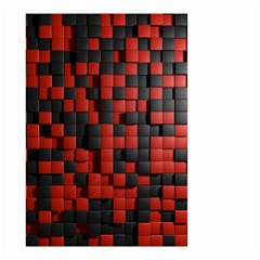 Black Red Tiles Checkerboard Small Garden Flag (two Sides) by BangZart