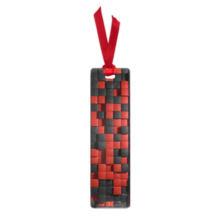 Black Red Tiles Checkerboard Small Book Marks