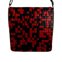 Black Red Tiles Checkerboard Flap Messenger Bag (l)  by BangZart