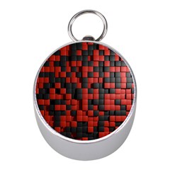 Black Red Tiles Checkerboard Mini Silver Compasses by BangZart