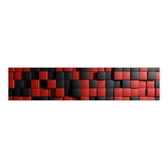 Black Red Tiles Checkerboard Velvet Scrunchie