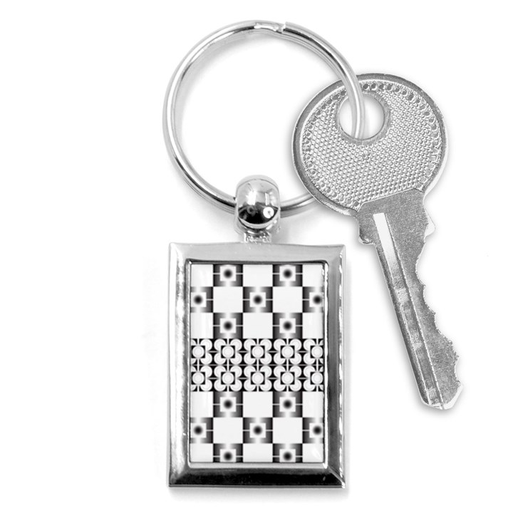 Pattern Background Texture Black Key Chains (Rectangle) 