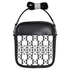 Pattern Background Texture Black Girls Sling Bags by BangZart