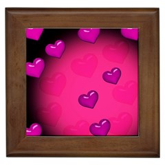 Background Heart Valentine S Day Framed Tiles by BangZart