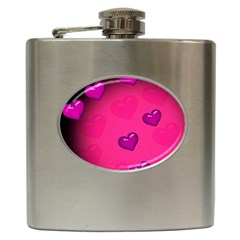 Background Heart Valentine S Day Hip Flask (6 Oz) by BangZart