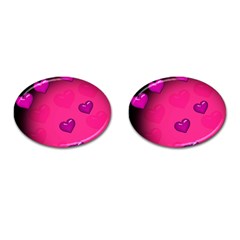 Background Heart Valentine S Day Cufflinks (oval) by BangZart