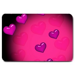 Background Heart Valentine S Day Large Doormat  by BangZart