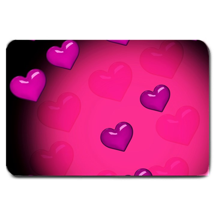 Background Heart Valentine S Day Large Doormat 