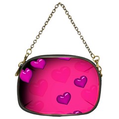 Background Heart Valentine S Day Chain Purses (two Sides)  by BangZart