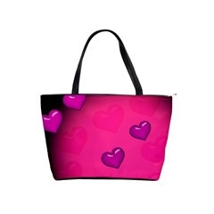 Background Heart Valentine S Day Shoulder Handbags by BangZart