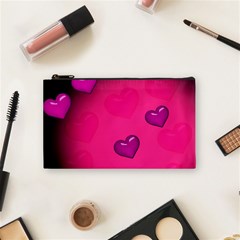 Background Heart Valentine S Day Cosmetic Bag (small)  by BangZart