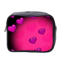 Background Heart Valentine S Day Mini Toiletries Bag 2-side by BangZart