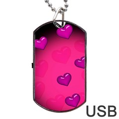 Background Heart Valentine S Day Dog Tag Usb Flash (one Side) by BangZart