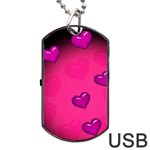 Background Heart Valentine S Day Dog Tag USB Flash (One Side) Front