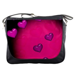 Background Heart Valentine S Day Messenger Bags by BangZart