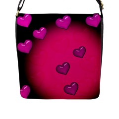 Background Heart Valentine S Day Flap Messenger Bag (l)  by BangZart