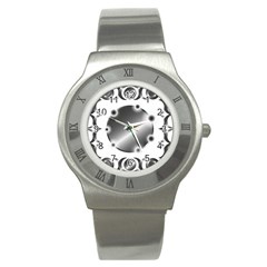 Metal Circle Background Ring Stainless Steel Watch by BangZart