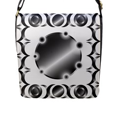 Metal Circle Background Ring Flap Messenger Bag (l)  by BangZart