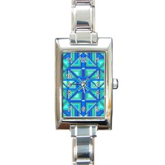 Grid Geometric Pattern Colorful Rectangle Italian Charm Watch by BangZart