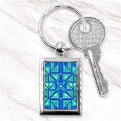 Grid Geometric Pattern Colorful Key Chains (rectangle)  by BangZart