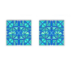 Grid Geometric Pattern Colorful Cufflinks (square) by BangZart