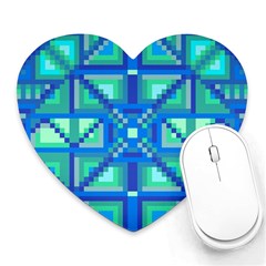 Grid Geometric Pattern Colorful Heart Mousepads by BangZart