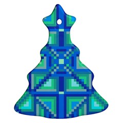 Grid Geometric Pattern Colorful Christmas Tree Ornament (two Sides) by BangZart