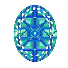 Grid Geometric Pattern Colorful Ornament (oval Filigree) by BangZart