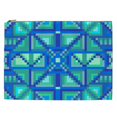 Grid Geometric Pattern Colorful Cosmetic Bag (xxl)  by BangZart