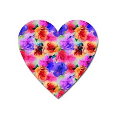 Floral Pattern Background Seamless Heart Magnet by BangZart