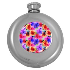 Floral Pattern Background Seamless Round Hip Flask (5 Oz) by BangZart