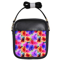 Floral Pattern Background Seamless Girls Sling Bags by BangZart